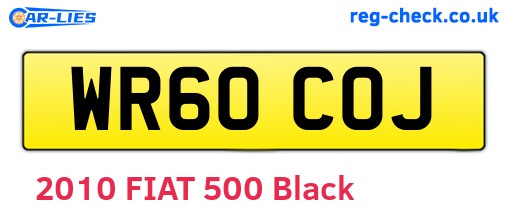 WR60COJ are the vehicle registration plates.