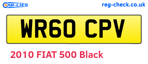 WR60CPV are the vehicle registration plates.