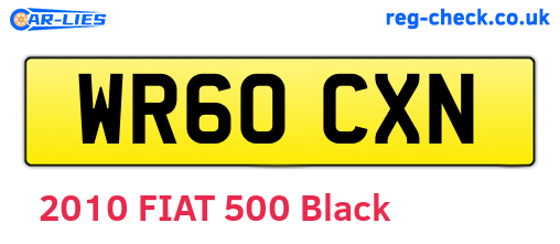 WR60CXN are the vehicle registration plates.