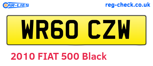 WR60CZW are the vehicle registration plates.