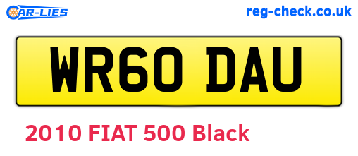 WR60DAU are the vehicle registration plates.