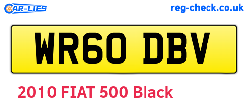 WR60DBV are the vehicle registration plates.