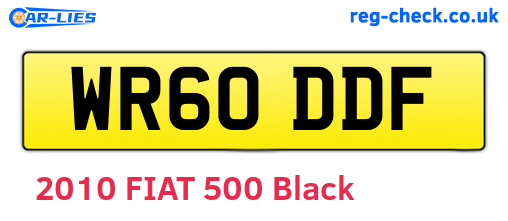 WR60DDF are the vehicle registration plates.