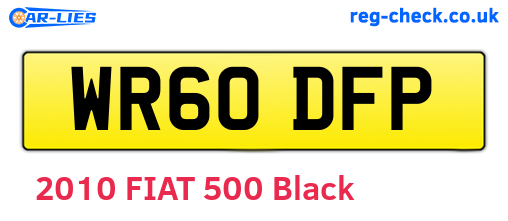 WR60DFP are the vehicle registration plates.