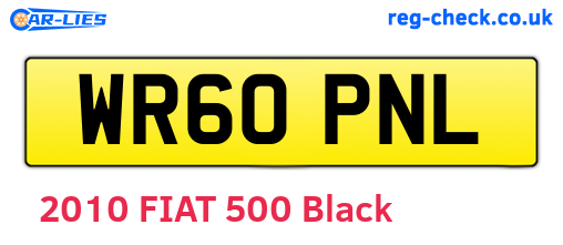 WR60PNL are the vehicle registration plates.