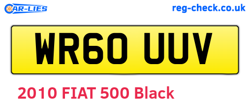 WR60UUV are the vehicle registration plates.