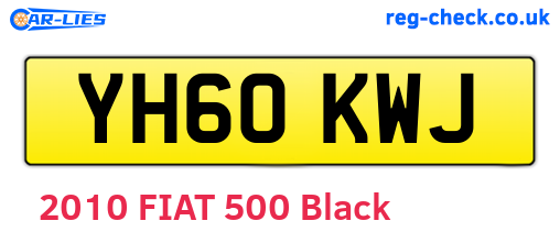 YH60KWJ are the vehicle registration plates.