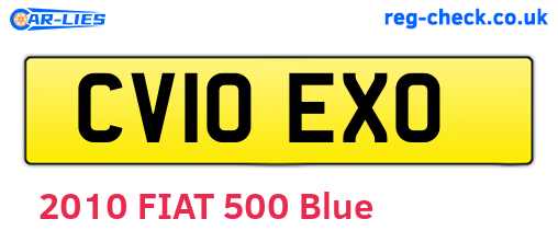 CV10EXO are the vehicle registration plates.