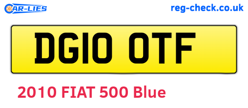 DG10OTF are the vehicle registration plates.