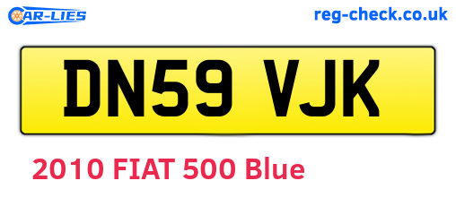 DN59VJK are the vehicle registration plates.