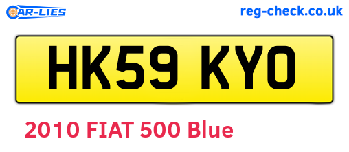 HK59KYO are the vehicle registration plates.
