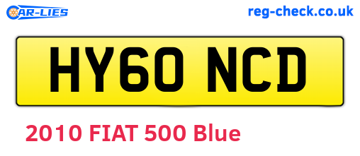 HY60NCD are the vehicle registration plates.