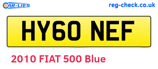 HY60NEF are the vehicle registration plates.