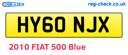 HY60NJX are the vehicle registration plates.
