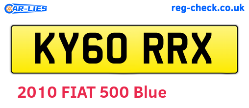 KY60RRX are the vehicle registration plates.