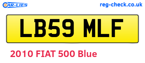 LB59MLF are the vehicle registration plates.