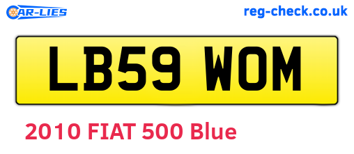 LB59WOM are the vehicle registration plates.