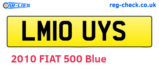 LM10UYS are the vehicle registration plates.