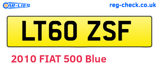 LT60ZSF are the vehicle registration plates.