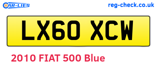 LX60XCW are the vehicle registration plates.