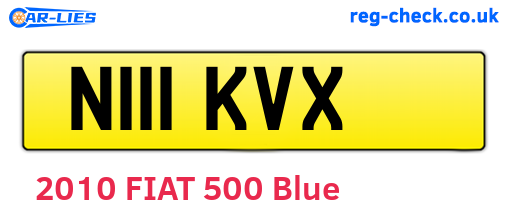 N111KVX are the vehicle registration plates.