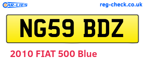 NG59BDZ are the vehicle registration plates.