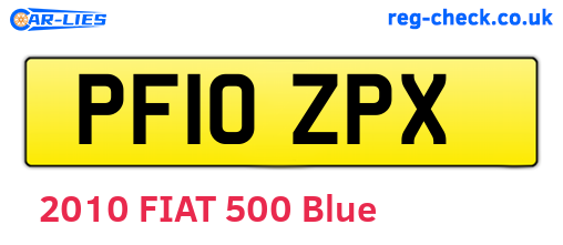 PF10ZPX are the vehicle registration plates.