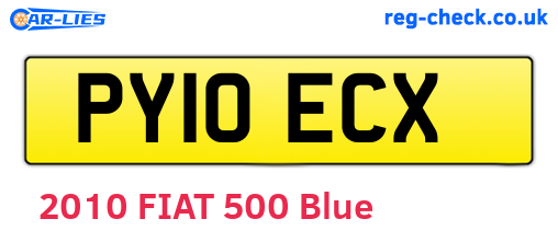 PY10ECX are the vehicle registration plates.