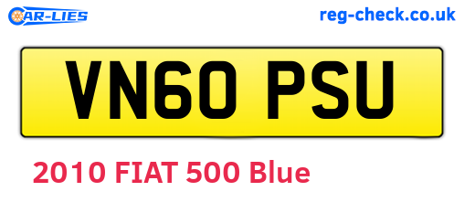 VN60PSU are the vehicle registration plates.