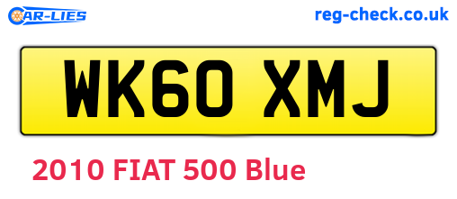 WK60XMJ are the vehicle registration plates.