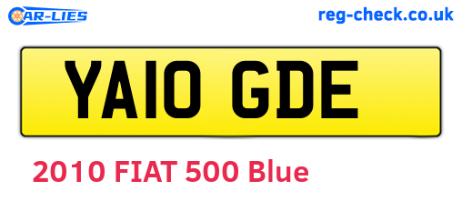YA10GDE are the vehicle registration plates.