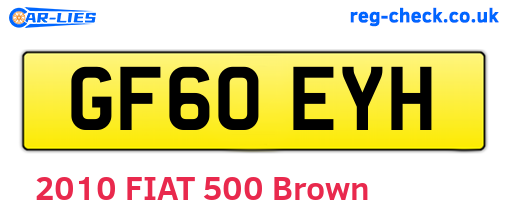 GF60EYH are the vehicle registration plates.