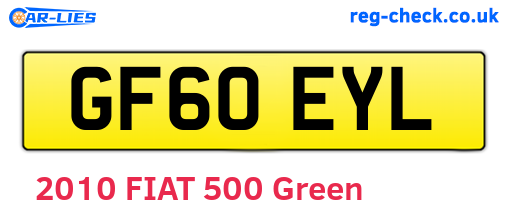 GF60EYL are the vehicle registration plates.