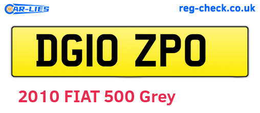 DG10ZPO are the vehicle registration plates.