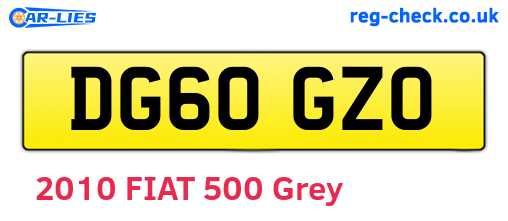DG60GZO are the vehicle registration plates.