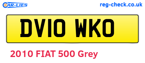 DV10WKO are the vehicle registration plates.