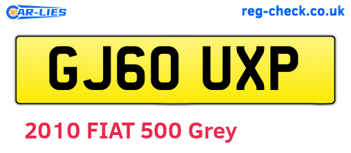 GJ60UXP are the vehicle registration plates.