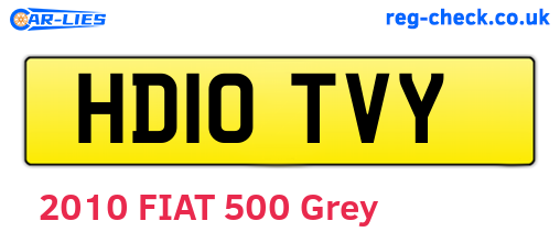 HD10TVY are the vehicle registration plates.
