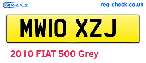 MW10XZJ are the vehicle registration plates.