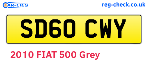 SD60CWY are the vehicle registration plates.