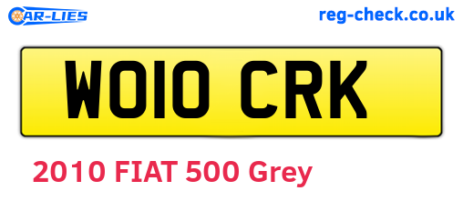 WO10CRK are the vehicle registration plates.