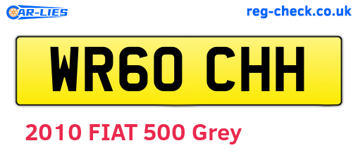 WR60CHH are the vehicle registration plates.