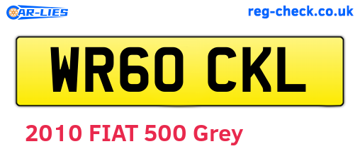 WR60CKL are the vehicle registration plates.