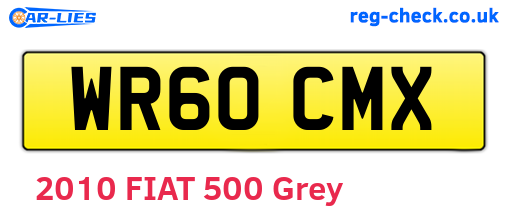 WR60CMX are the vehicle registration plates.
