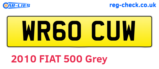 WR60CUW are the vehicle registration plates.