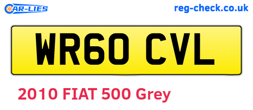 WR60CVL are the vehicle registration plates.