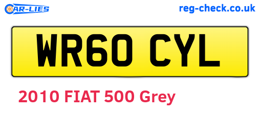 WR60CYL are the vehicle registration plates.