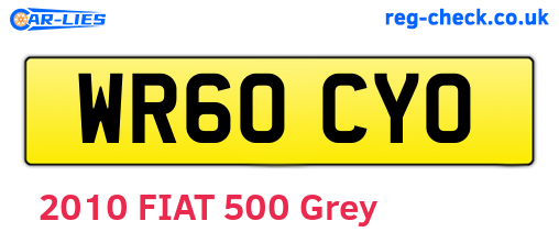 WR60CYO are the vehicle registration plates.