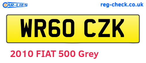 WR60CZK are the vehicle registration plates.