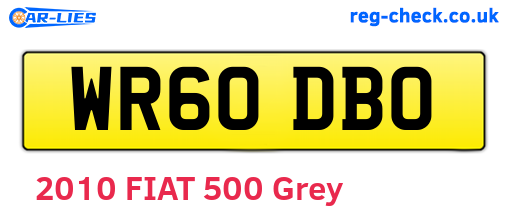 WR60DBO are the vehicle registration plates.